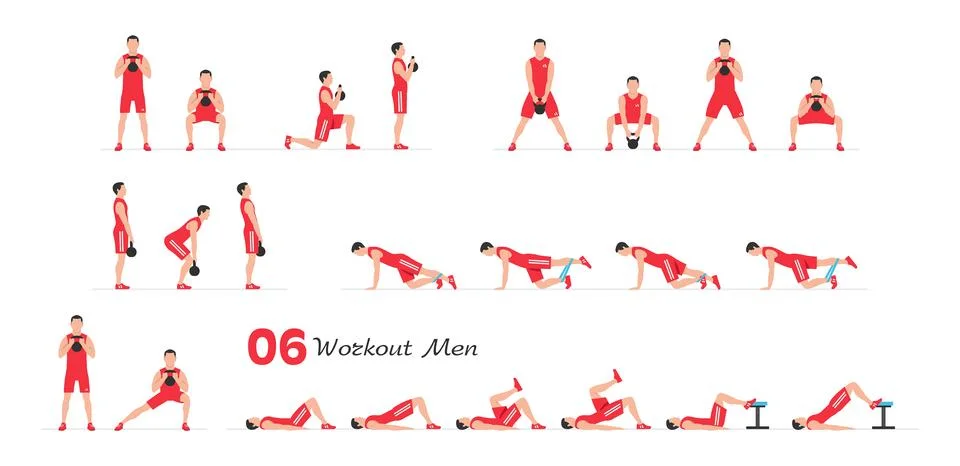 Men workout set Stock Illustration