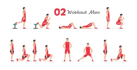 Men workout set Stock Illustration