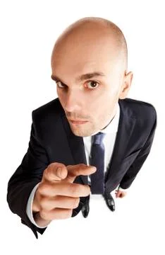 Menacing Man Points His Finger at You Stock Photos