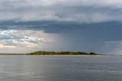 Menacing rain cloud on Buzzards Bay Stock Photos