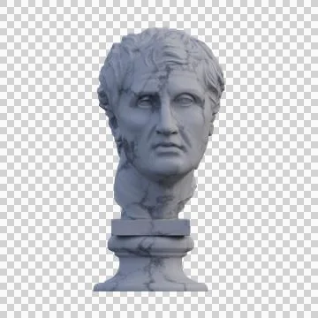 Menander  statue, 3d renders, isolated, perfect for your design Stock Illustration