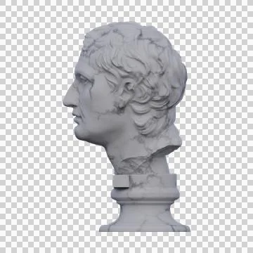 Menander  statue, 3d renders, isolated, perfect for your design Stock-Illustration