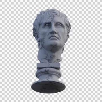 Menander  statue, 3d renders, isolated, perfect for your design Stock Illustration