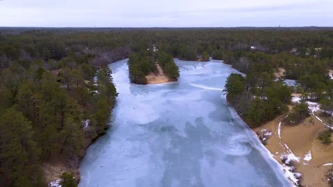 Menantico Ponds flyover Stock Footage 299356151