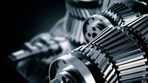  Menchanical or Machine Engineering Background Visualization of Computer A... Foto stock