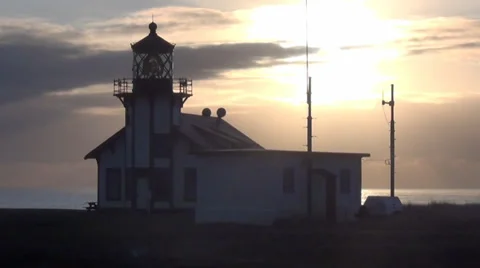 Mendeceno Light House at Sunset Stock Footage 27630382