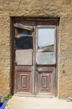 Mended door Foto stock