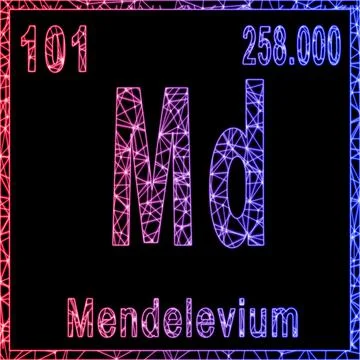 Mendelevium chemical element, Sign with atomic number and atomic weight Stock Illustration