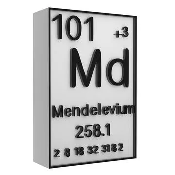 Mendelevium,Phosphorus on the periodic table of the elements on white black.. Stock Photos