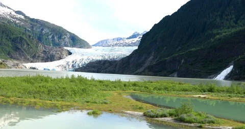 Mendenhall Glacier Wide View Stock Footage 93436457