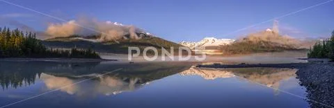 Mendenhall Lake in autumn,Juneau, Alaska, United States of America Stock Photos