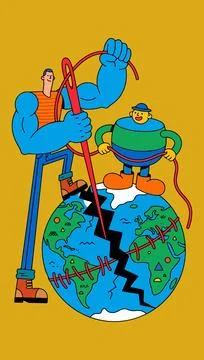 Mending the Earth Stock Illustration