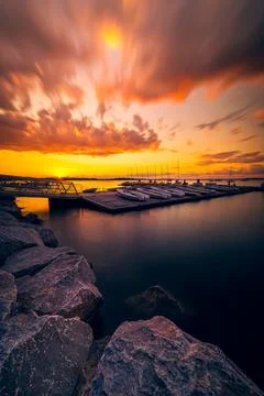 Mendota Sunset Stock Photos