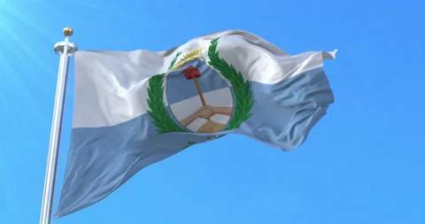 Mendoza Province Flag, Argentina. Loop Video stock 155961891