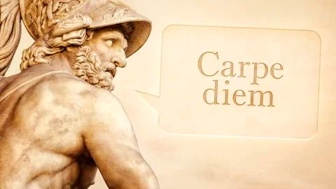 Menelaus statue with text Stock Photos