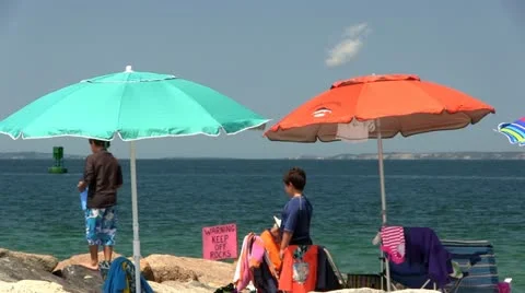 Menemsha beach Martha's Vineyard; 2 Stock Footage 12253517