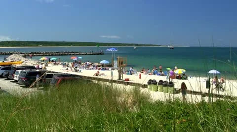 Menemsha beach Martha's Vineyard; 7 Stock Footage 12253806