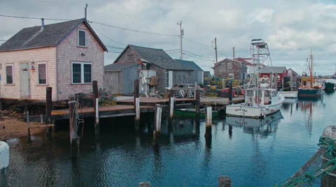 Menemsha, MA Winter 2014 Dock Stock Footage 54376214