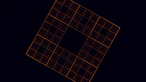 Menger Sponge Fractal Animation Sequence Video stock 340987342