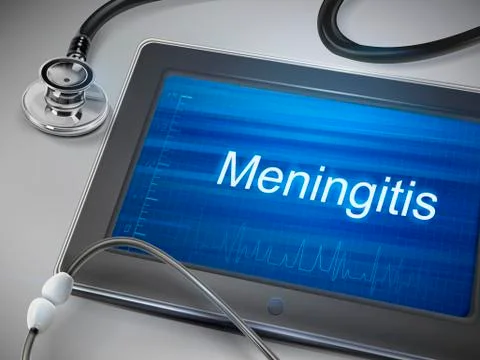 Meningitis word displayed on tablet Stock Illustration