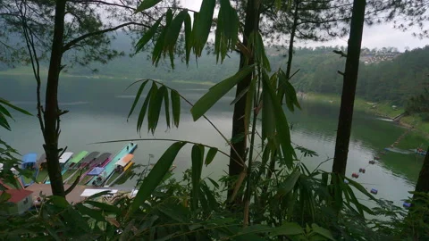 MENJER Lake landscape view, Central Java, Indonesia Stock Footage 290272213