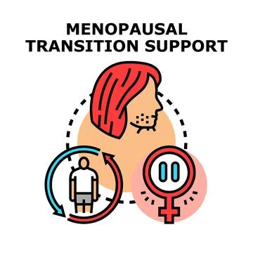 Menopausal transition support vector icon illustrating aging Stock Illustration