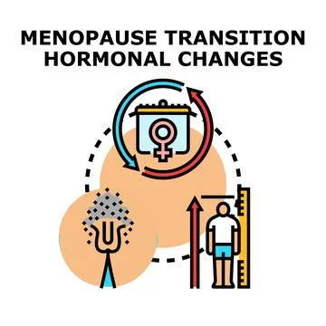 Menopause transition causing hormonal thermal changes in woman Stock Illustration