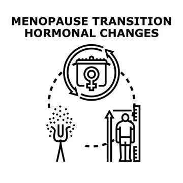 Menopause transition causing hormonal thermal changes in woman Stock Illustration