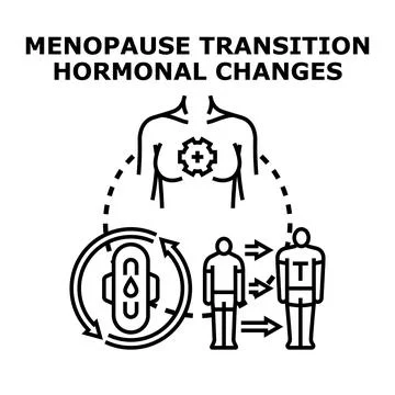Menopause transition physiological changes and hormonal cycle ending 库存插图