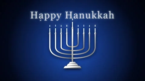 Menorah on blue background Hanukkah. 스톡 동영상 334904322