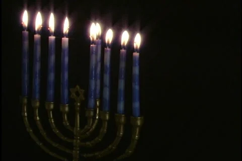 Menorah Closeup Stock Footage