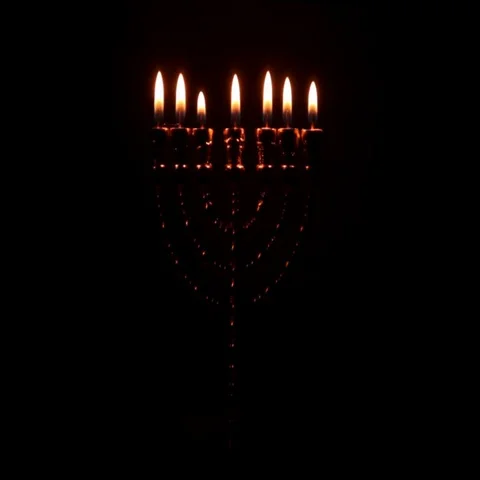Menorah in the dark Stock Footage 69493122