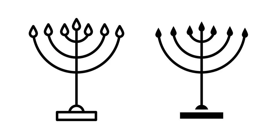 Menorah icon design. Simple Vector illustrations.. 库存插图