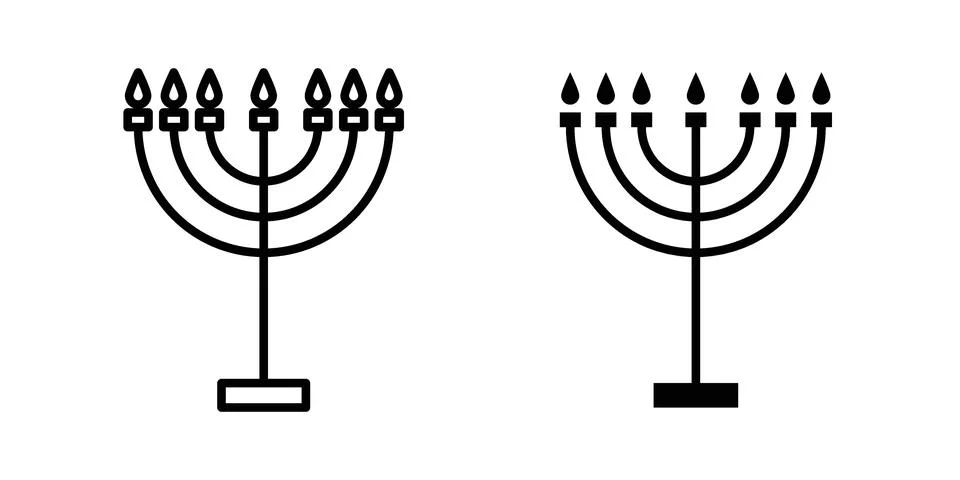 Menorah icon set. Vector EPS 10 Stock Illustration