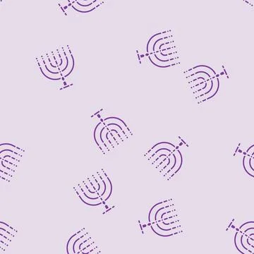 Menorah jewish glyph seamless pattern Stock Illustration