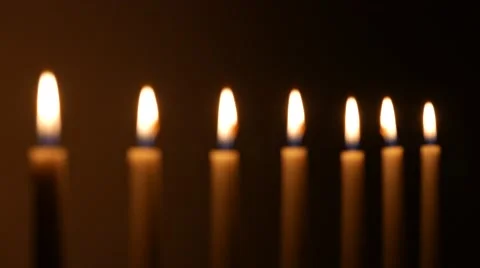 Menorah Pull Focus. Stock Footage 60385884