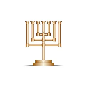 The menorah realistic 3d vector object a seven-branched candelabrum isolate.. Stock Illustration