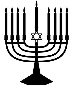 Menorah silhouette Stock Illustration