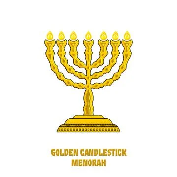 Menorah in the tabernacle, the temple of Solomon. Menorah. Stock Illustration