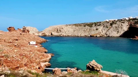 Menorca, Cala Morell, good spot for swimming and relaxing Stock Footage 73593992