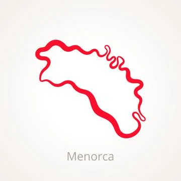 Menorca - Outline Map Stock Illustration