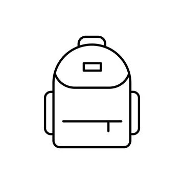 Mens backpack vector icon outline black. EPS 10... Male city bag illustration Stock Illustration