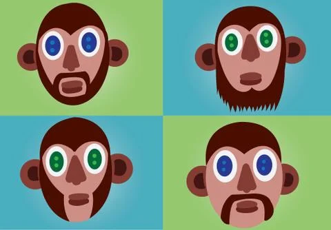 Mens beard styles 1 Stock Illustration