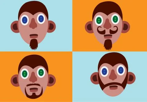 Mens beard styles 2 Stock Illustration