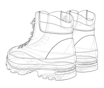 Mens boot concept. Vector rendering of 3d Stock Illustration