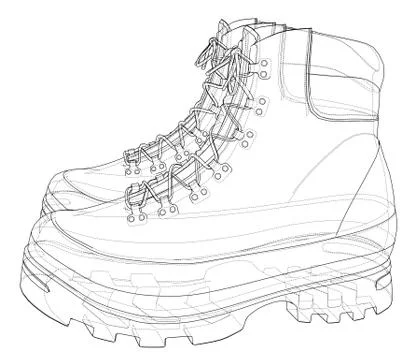 Mens boot concept. Vector rendering of 3d Stock Illustration