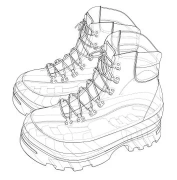 Mens boot concept. Vector rendering of 3d Stock Illustration