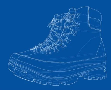Mens boot concept. Vector rendering of 3d Stock Illustration