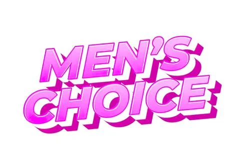 Men's choice 3d style text with pink color and shadow Stock Illustration