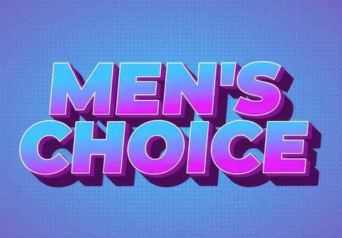Men's choice 3d text design on blue background Stock Illustration